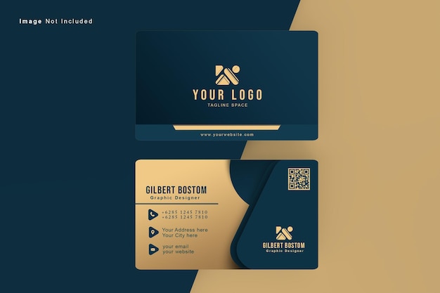 PSD mockup modern with gold business card