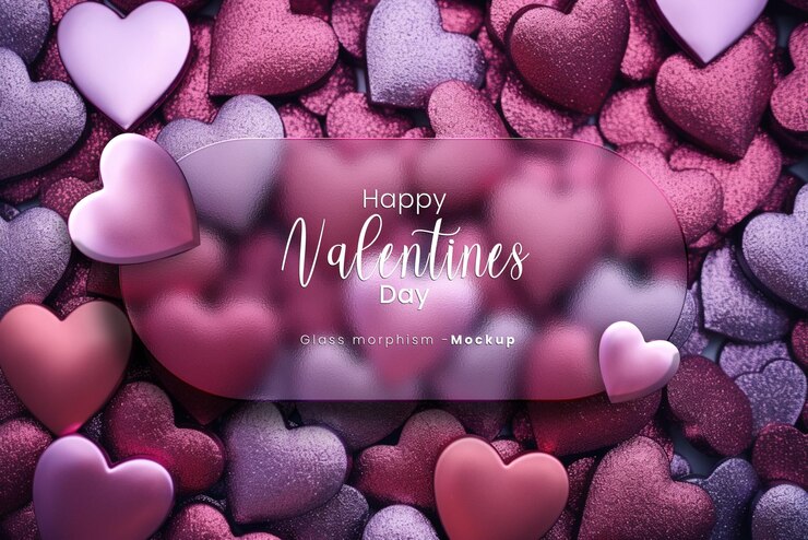 PSD mockup morfizmu szkła valentines