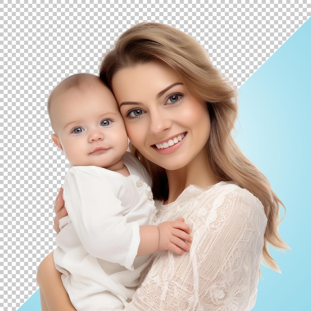 PSD mockup of a mother and her baby