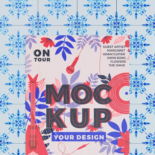 Mockup murów z portugalskich płytek