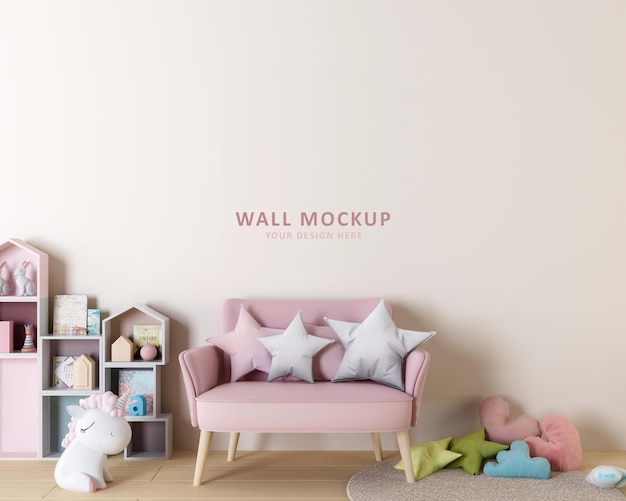 Mockup muur in de kinderkamer