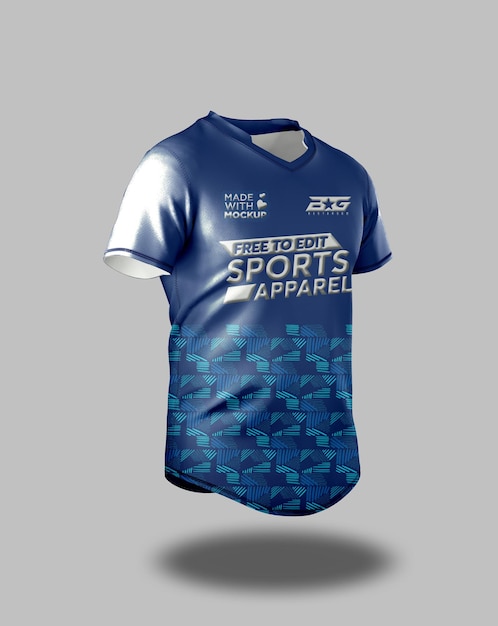 Mockup niebieskiej koszulki sportowej
