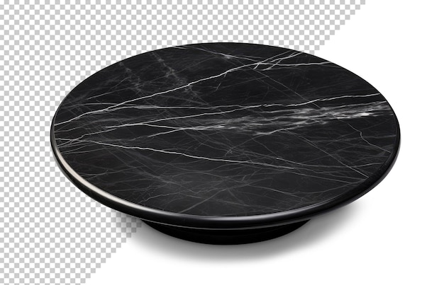 空の黒い大理石の丸テーブルのモックアップ