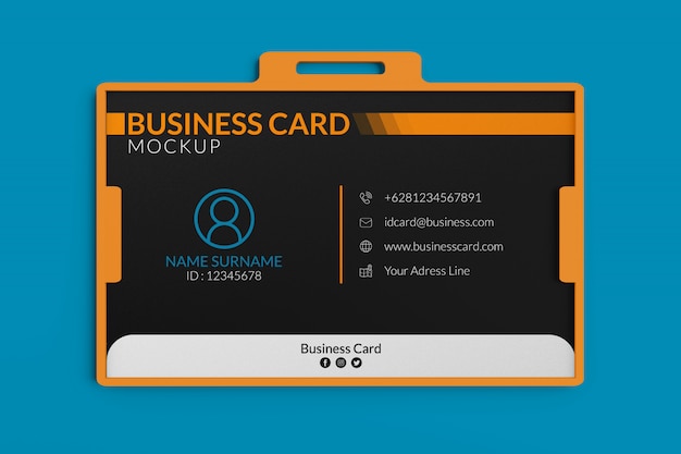 Idホルダーの名刺のモックアップ