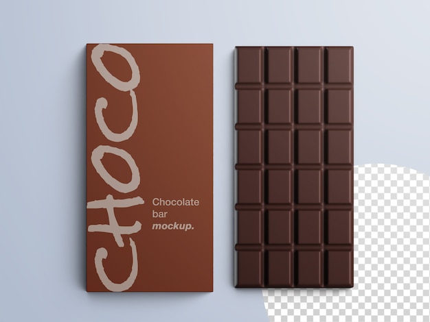 고립 된 초콜릿 바 포장의 모형