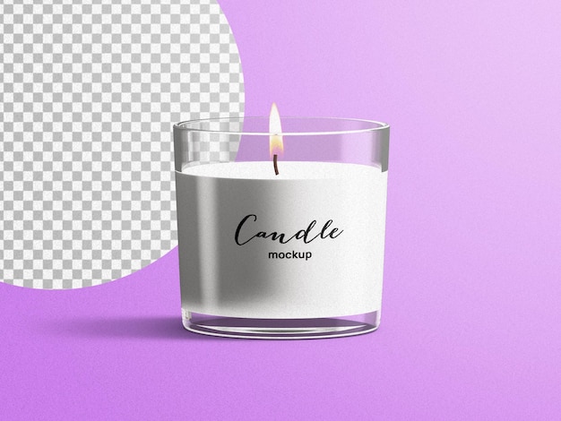 Макет спа-аромата, парфюмерная свеча, стеклянная свеча, изолированные