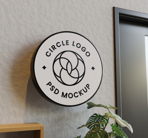 Mockup-ontwerp met cirkellogo
