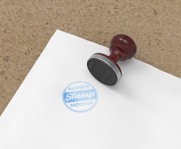 Mockup-ontwerp met rubberen stempel of stempelkussen