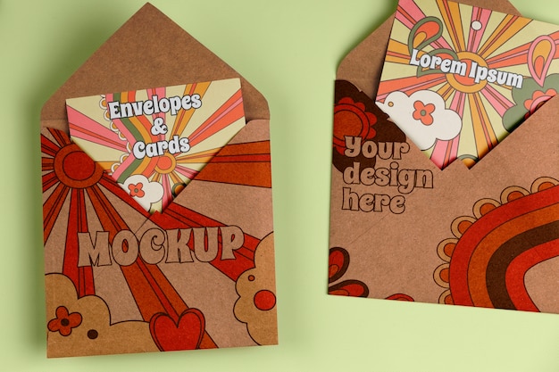 Mockup-ontwerp met vierkante envelop