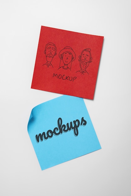 Mockup-ontwerp met zelfklevende notities