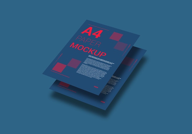 Mockup-ontwerp met zwarte a4-pagina