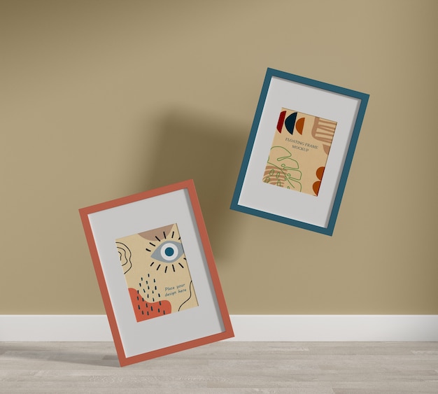 Mockup-ontwerp met zwevende frames