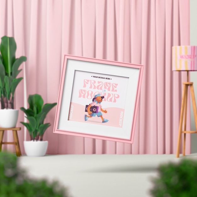 PSD mockup-ontwerp met zwevende frames