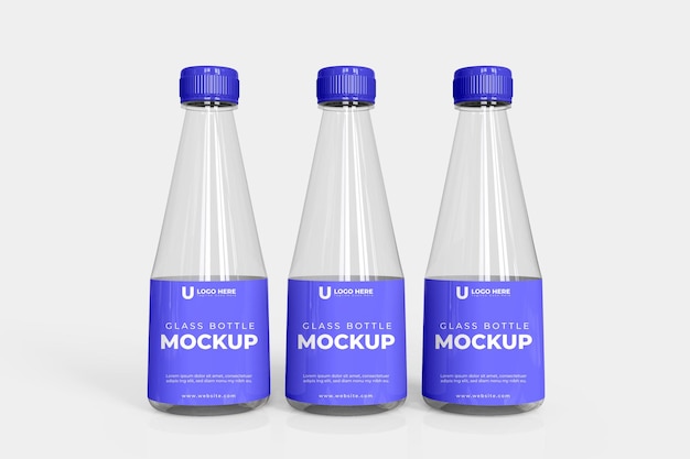 Mockup-ontwerp van 3d-glasproducten