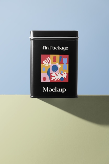 Mockup-ontwerp van blikverpakking
