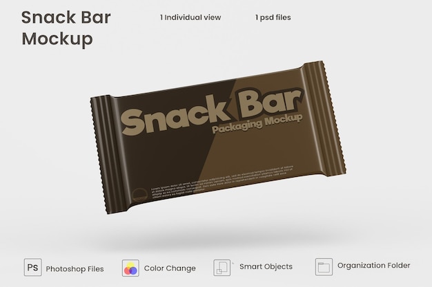 Mockup-ontwerp van de verpakking van de chocoladesnack
