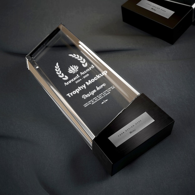 PSD mockup-ontwerp van glazen trofee