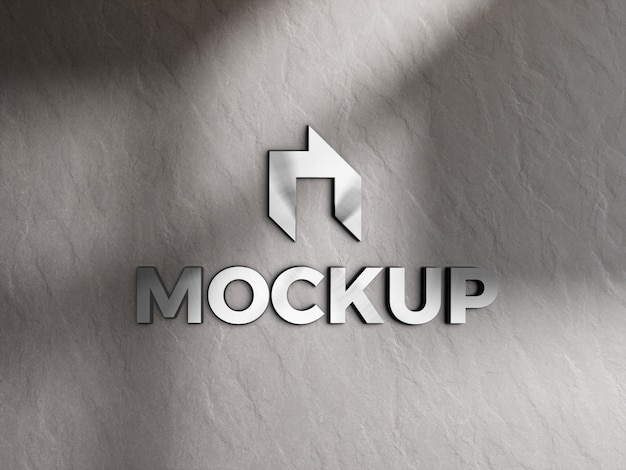Mockup-ontwerp van metallic logo