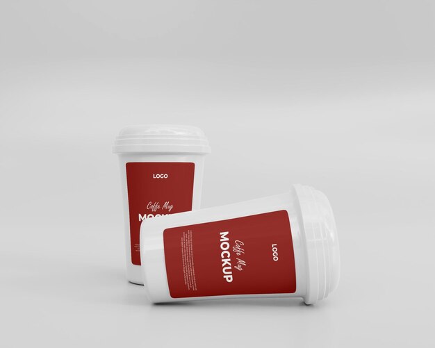 Mockup-ontwerp voor 3d-koffiekop