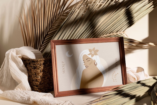 PSD mockup-ontwerp voor boho-frame