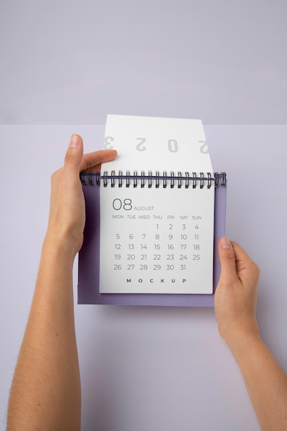 Mockup-ontwerp voor bureaukalender