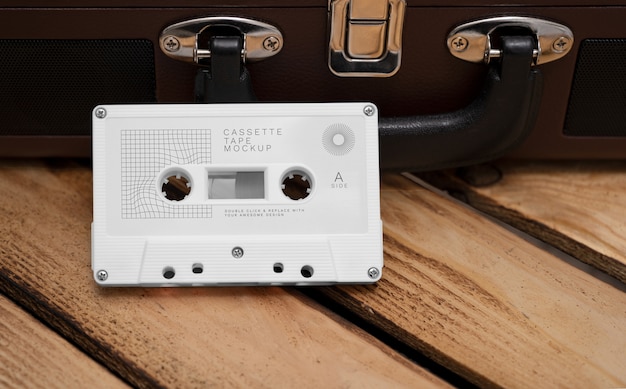 PSD mockup-ontwerp voor cassettebandjes