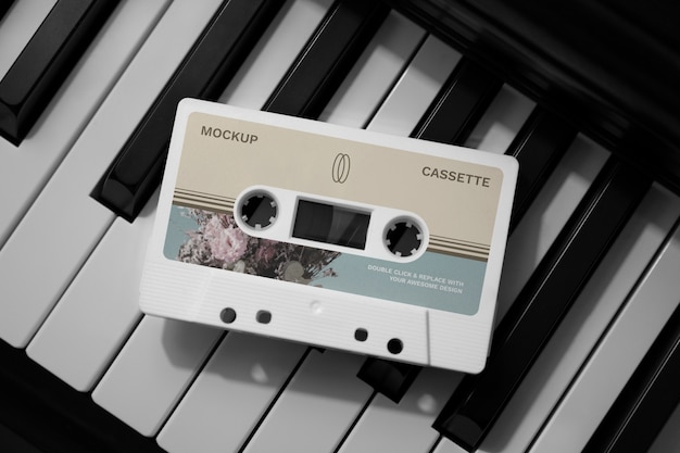 PSD mockup-ontwerp voor cassettebandjes