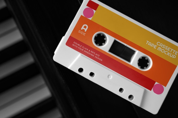 PSD mockup-ontwerp voor cassettebandjes