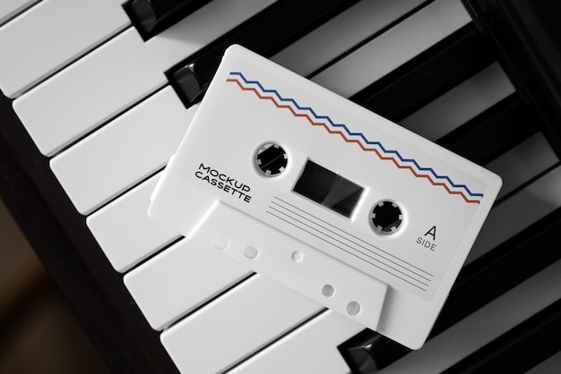 Mockup-ontwerp voor cassettebandjes