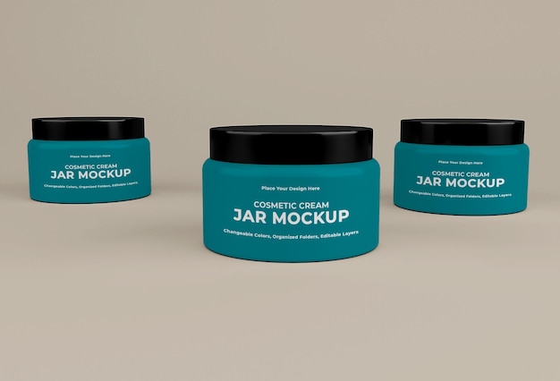 Mockup ontwerp voor cosmetische zalfpotjes