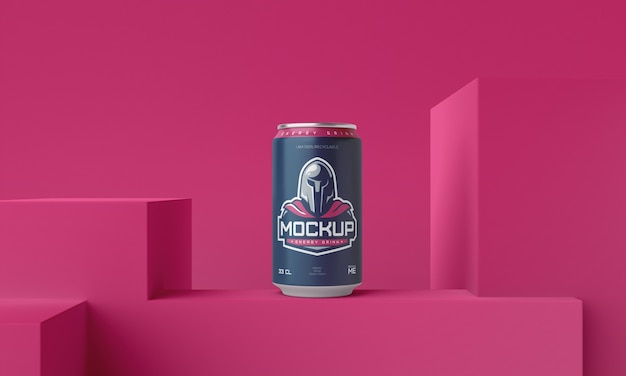 PSD mockup-ontwerp voor drankverpakkingen