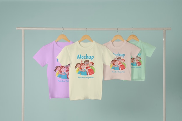 PSD mockup-ontwerp voor familiet-shirt