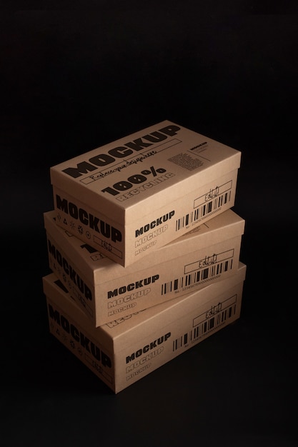 PSD mockup-ontwerp voor gevouwen dozen
