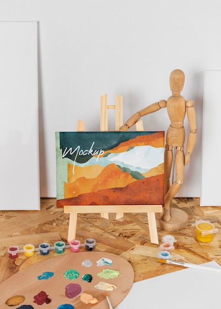 Mockup-ontwerp voor kunstenaarsdecor
