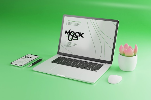 Mockup-ontwerp voor laptop en smartphone