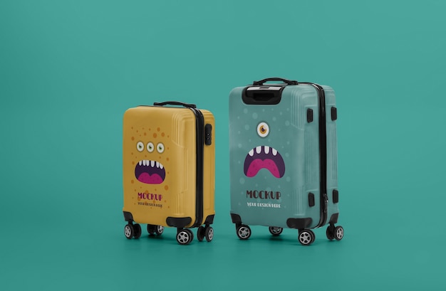 PSD mockup-ontwerp voor monsterbagage