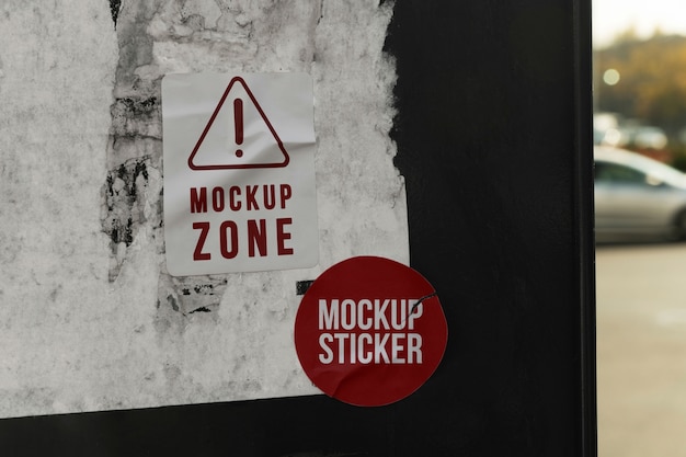 PSD mockup-ontwerp voor muurstickers