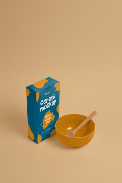 PSD mockup-ontwerp voor ontbijtgranen