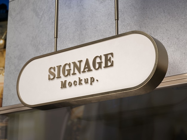 Mockup-ontwerp voor opgehangen bewegwijzering