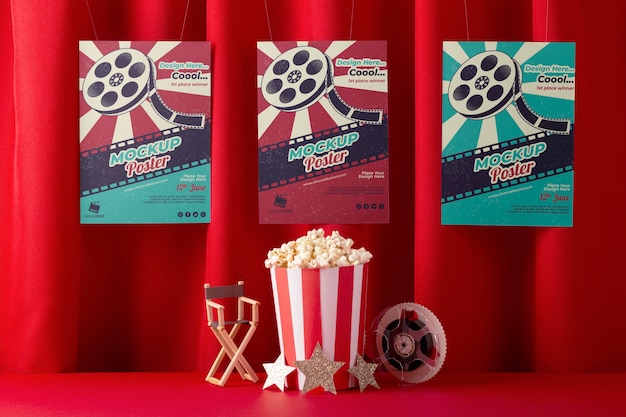 PSD mockup-ontwerp voor posterfilmprijzen