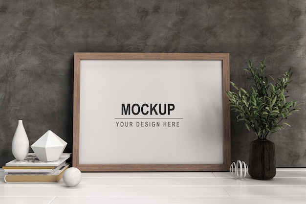 Mockup-ontwerp voor posterframe in 3d-rendering