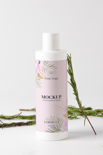 Mockup-ontwerp voor shampoo-verpakkingen