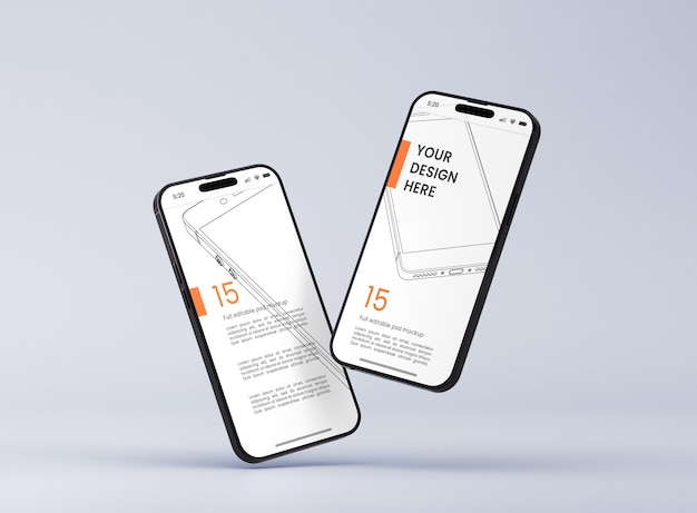 PSD mockup-ontwerp voor smartphonescherm