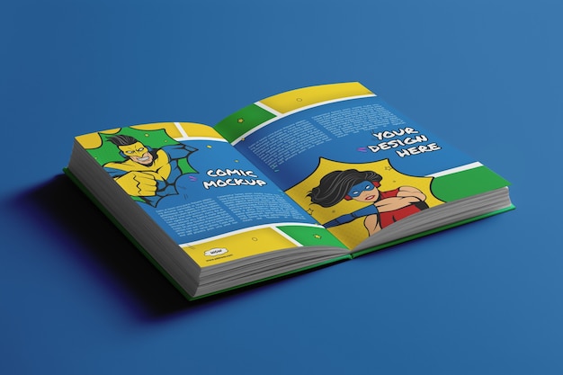 PSD mockup-ontwerp voor stripboeken