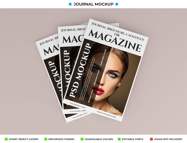 PSD mockup-ontwerp voor tijdschrift, tijdschrift of catalogus