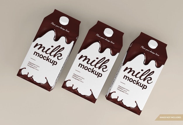 Mockup-ontwerp voor verpakking van chocolademelk