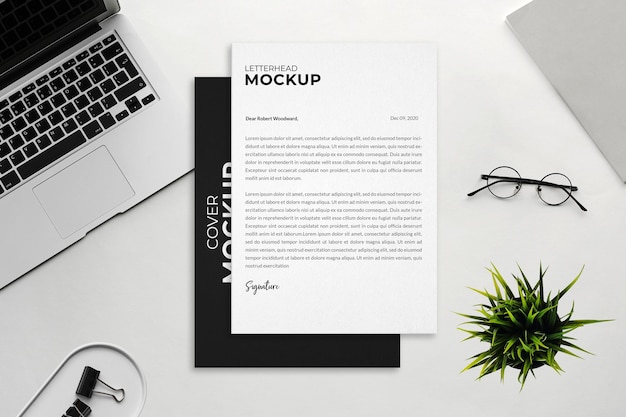 Mockup ontwerp voor zakelijke briefpapier