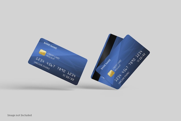 Mockup-ontwerpen voor creditcards in 3d rendeirngs in 3d rendeirng