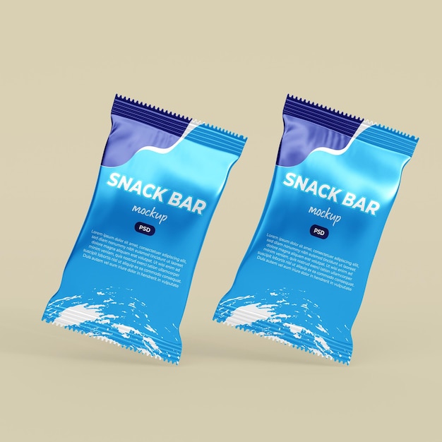 Mockup opakowania Snack Bar PSD
