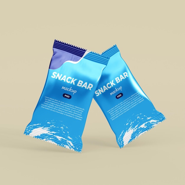 Mockup opakowania Snack Bar PSD